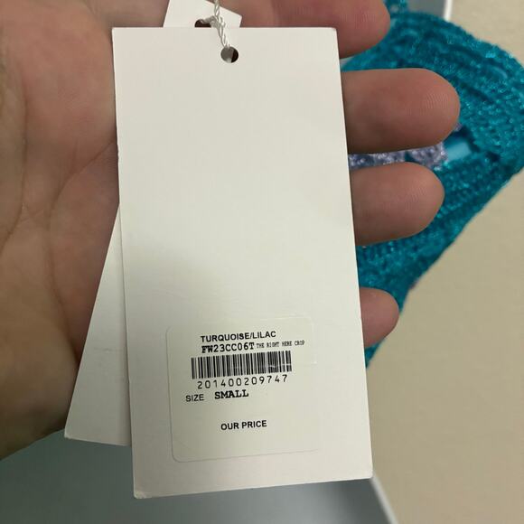 NWT! LisaMaree The 'Right Here Now' 2 Piece Crochet Set In Turquoise Size S - Picture 8 of 15